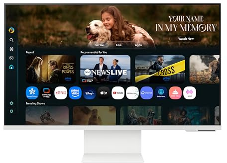 Samsung LS32FM801UUXXU 32 4K Ultra HD HDR10 Smart Monitor with Speakers - 3840x2160, USB-C, HDMI, WiFi, Bluetooth, Smart Hub, Gaming Hub (Renewed)