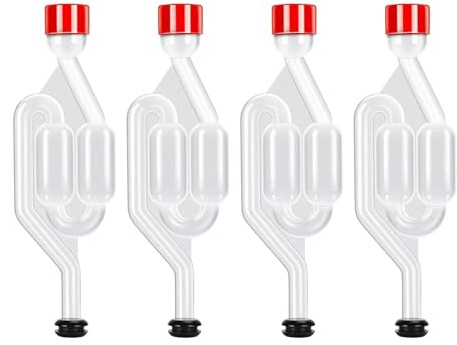 4Pcs Fermentation Airlocks and Bung Set,Mead Making Kit,Home Brewing Kit | Air Lock for Brewing with Fermentation Stopper,for Homebrew Beer Fermentation Wine Making Home Brewing,Easy to Use