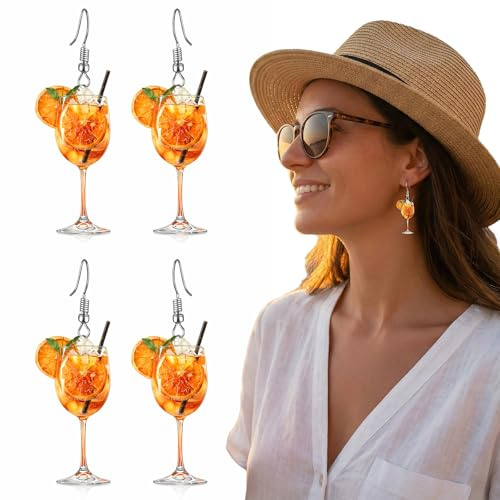2 Paar Aperol Ohrringe, Orangen Ohrringe Aperol, Aperol Kostüm, Aperol Kostüm Damen, Damenohrringe, Aperol Geschenk Idee Für Frauen, Lustige Accessoires Für Party, Alltag, Besondere Anlässe