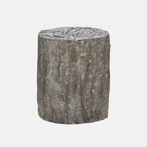 Loberon Beistelltisch Falmont, grau | Authentische Baumstammoptik - Robust - Outdoor - Gartenmöbel - Abstelltisch - Steingemisch - Beton - Naturfaser