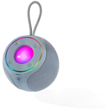 Intempo Aria Bluetooth Speaker, Portable, 10 W, Blue | Bluetooth 6.0, Up To 18 Hours Playtime, IPX4 Splashproof, 7 RGB LED Modes, Fabric Finish, Hanging Strap, USB-C Charging
