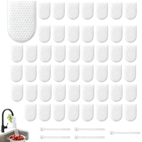 Faucet Filter Cotton Bag, 50Pcs Faucet Filter Bag | Kitchen Splash-Proof Filters Bags for Faucets,Faucet Filter Bag for Filtering Tap Water, Groundwater, Filters Rust, Silt