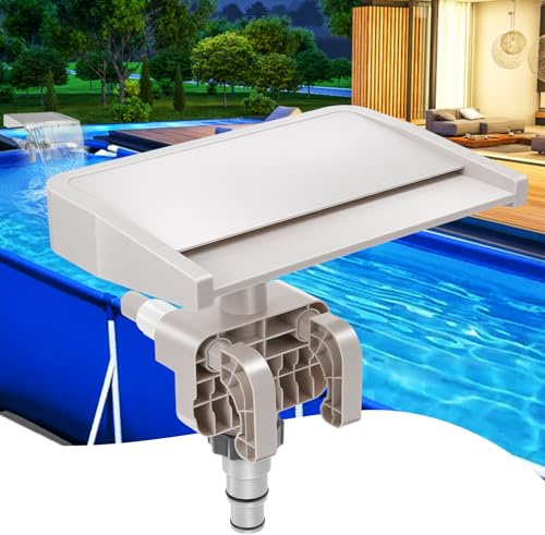 Fontana a cascata per piscina, Fontana a cascata per piscina con rilassante rumore bianco, Fontana a cascata per piscina a sfioro con flusso fluido per piscine fuori terra, Rilassante sovraccarico a
