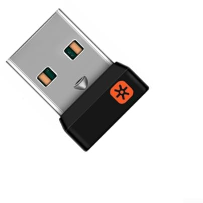 HomeVortex Wireless Unifying USB Receiver for and Keyboard, Supports up to 6 Devices, and Play Adapter Compatible with M905 M325 M585 M510 M705 M950 K400 M570, Black