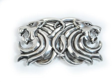 VaModa Gürtelschließe 4,0 cm | Wechselschließe Gürtelschnalle Buckle 40mm | Modell Löwenköpfe | Gürtelschließe für Wechselgürtel