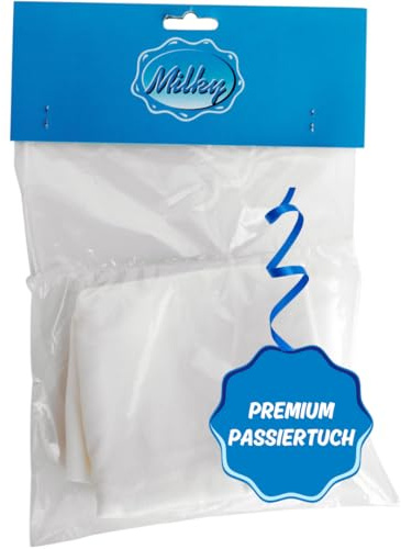 Milky Topfensack 50x90cm - Hochwertiges & nachhaltiges Passiertuch - Premium Safttuch für Fruchtsäfte - Nussmilchbeutel für Quark & Joghurt - Käsetuch zum Käse selber machen