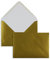 100 Stück, Farbige Briefumschläge, DIN C6, Nassklebung, Spitze Klappe, 100 g/qm Offset, Ohne Fenster, Gold, Blanke Briefhüllen