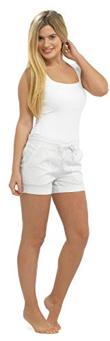 Lora Dora Womens Linen Shorts White 12
