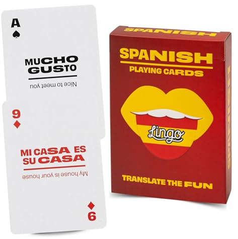 Lingo Playing Cards | Language Learning Game Set | Fun Visual Flashcard Deck to Increase Vocabulary and Pronunciation Skills (Spanish)