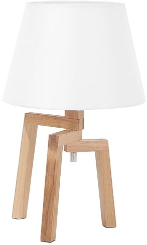 Beliani Table Bedside Reading Lamp Light Tripod Creative Unique Light Brown White Nalon