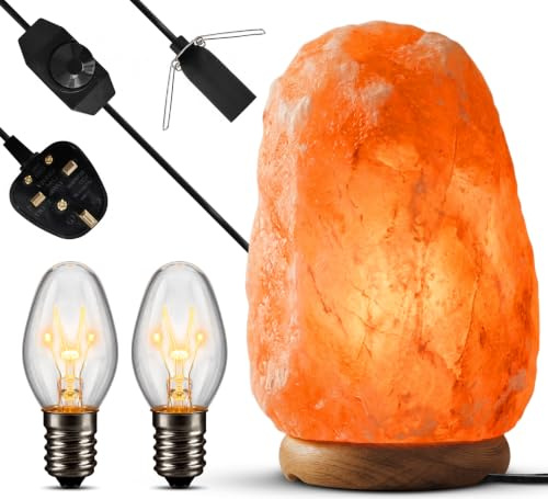ONEX Himalayan Salt lamp 3-5 KG Prime Quality 100% Original Himalayan Crystal Rock Salt Lamp Natural from Foothills of the Himalayas Beautifully Hand Craft Comes with Complete Electric Fitting