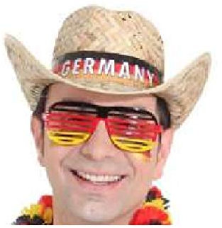 narrenkiste O23610 Strohhut mit Germany Aufschrift Cowboyhut