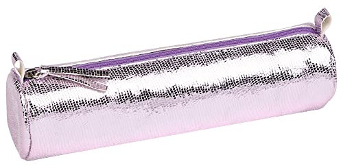 Clairefontaine 410106C Schlampermäppchen aus Leder Celeste Rund Ø5,5 x 22cm, 1 Stück, Rosa