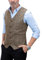 Solove-Suit Herren Casual Freizeit AnzugWeste Plaid Tweed Slim Fit Weste for Hochzeits-Trauzeugen(Braun,XXL)