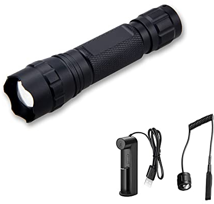 WESLITE IR Taschenlampe 850nm, Infrarotlicht Taschenlampe Zoomfähig & 1 Modus IR Taschenlampe mit Druckschalter für Nachtsicht (Zur Verwendung mit Nachtsichtgeräten)