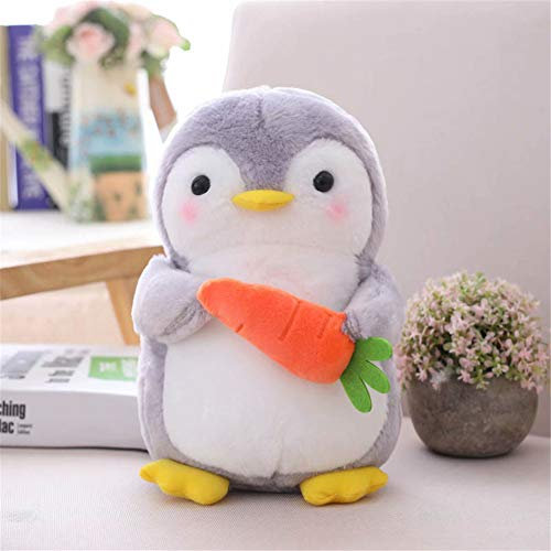 Nicole Knupfer Pinguin Stofftier Plüschtier, Pinguin Kuscheltier Tier Kissen Geschenk Für Kinder/Erwachsene (Pinguin mit Karotte,25 cm)