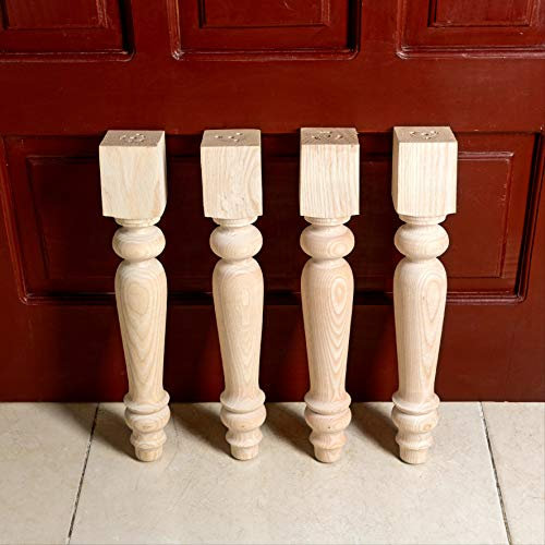 decorluxes Lot de 4 pieds de table de ferme pour meubles en bois brut | Pieds de table à manger faciles à peindre n'importe quelle couleur que vous voulez (pieds de meubles 40,6 cm)