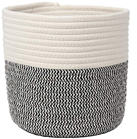 Briful 8x8 Cotton Rope Woven Basket 20cmx20cm Plant Pots Indoor Jute Planter Rope Plant Baskets for Plants, Toys, Crafts, Rustic Home Decor