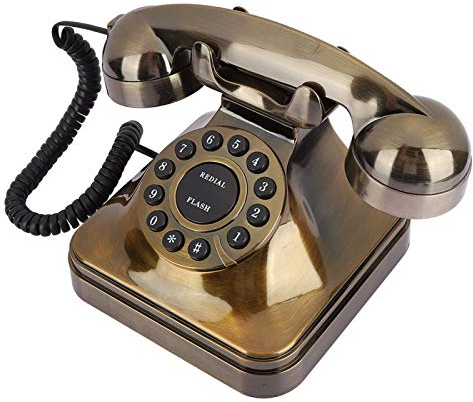 Sorandy Téléphone Antique - Fixe Filaire de Bureau Vintage Rétro à Grosses Touches pour Maison, Bureau, Hôtel, Salon Décoration - Bronze