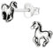 Monkimau Kinderohrringe Pferde Ohrstecker aus 925 Sterling Silber schwarz oxidiert