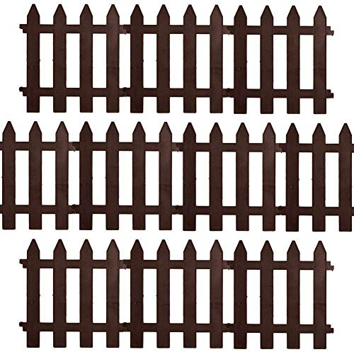 Vilde Recinzione decorativa da giardino, 30 x 30 cm, 3 m, 10 pezzi (marrone)