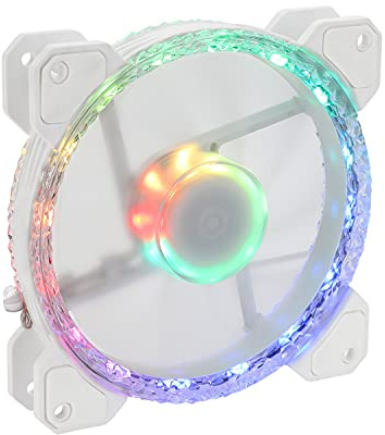 Gelid Solutions Stella Frost ARGB Lüfter – 24 ARGB LEDs – Doppelringbeleuchtung - Langlebiges Doppelkugellager – 4-Pin PWM – 120x120x25mm - Weiss