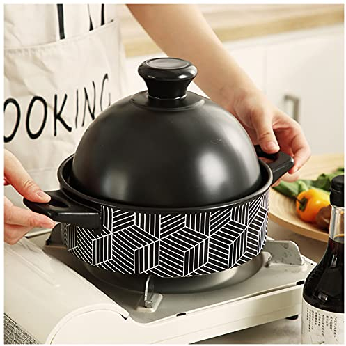 AIZYR 1.3L Home Ceramic Tagine Pot, Braiser Pan Healthy Saucepan Earthen Pot Ceramic Moroccan Tagine Pot with Lid