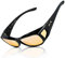 DUCO Polarisierte Nachtfahrtbrille Überbrille für Korrektionsbrille für Brillenträger Polarisierte Nachtsichtbrille (M, Schwarz)