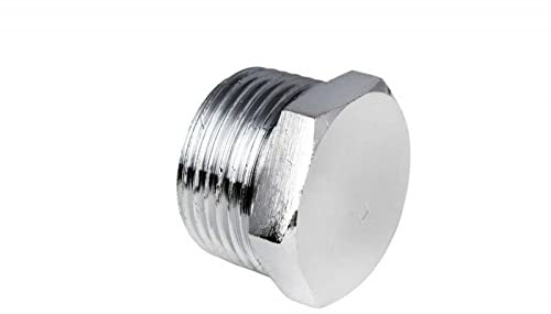 Chrome Male Flanged Plug/BSP Thread/Blank Nut Water Pipe End Cap - Radiator Valve – BSP Male. (1/2 inch)