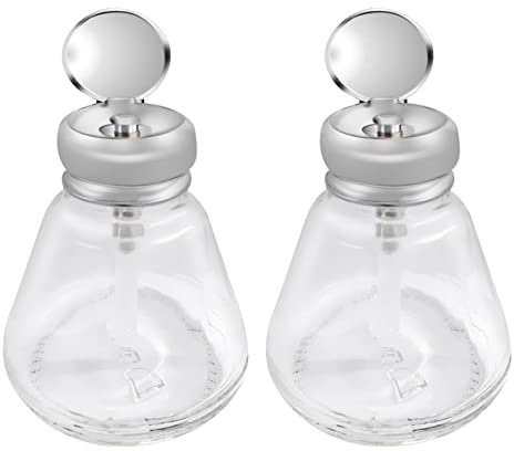 2X Empty Nail Polish Pump Dispenser Glass