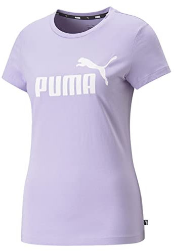 PUMA Essentials+ Metallic Logo Damen T-Shirt Tee, Lebendiges Violett, XS