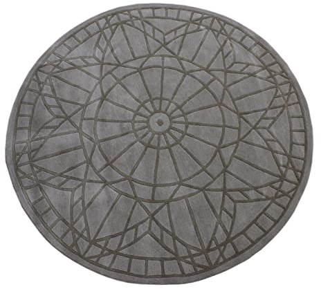 Runder Teppich 100% Wolle Grau Handgetuftet 200X200 cm Orientteppich Modern WT3
