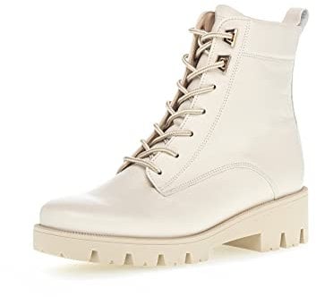 Gabor Damen Combat Boots, Frauen Stiefeletten,Wechselfußbett,Komfortable Mehrweite (H),uebergangsstiefel,Latte(Flaush/Gold),38 EU / 5 UK