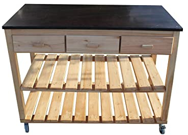Miller Holz Outdoor-Küche Julia | massiv | nachhaltig | Eukalyptus (Nero Assoloto ohne Kochfunktion)