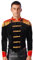 FEESHOW Herren Zirkusdirektor Jacke Viktorianisch Prinz Kostüm Mantel Nussknacker Soldat Blechmann Schlagzeuger Uniform Fasching Party Outfit A_Schwarz XXL
