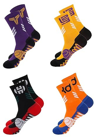 Ivedin Set Calzini Tecnici Sportivi NBA per Adulti | Resistenza e Morbidezza | Cotone Traspirante | Sport ad Alte Prestazioni | Taglia Unica 37-43 EU