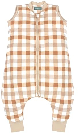 molis&co - Baby Schlafsack mit Füßen - Ideal für Frühling und Herbst - Babyschlafsack mit Füßen 1 tog - Leicht gepolstert - 100% Baumwolle (Oeko-TEX 100), Premium Qualität - Canyon Check (60 cm)