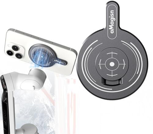 Cellphone Mount Adapter for Insta360 Flow Camera, Gimbal Stabilizer Magnetic Adapter Plate for Smartphone with Magnet Ring Compatible for i-Phone and Adriod Phone