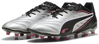 PUMA King Pro FG/AG, Zapatillas de Fútbol Unisex Adulto, Puma Silver Puma Black Sun Struck Puma White, 45 EU