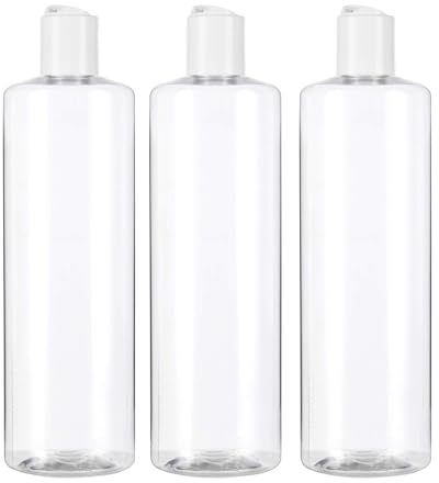 Bouteille transparente en plastique Pet 500 ml avec bouchon à disque blanc rechargeable pour gel, shampooing, eau de Cologne, lotions, Gel hydroalcolique (3)