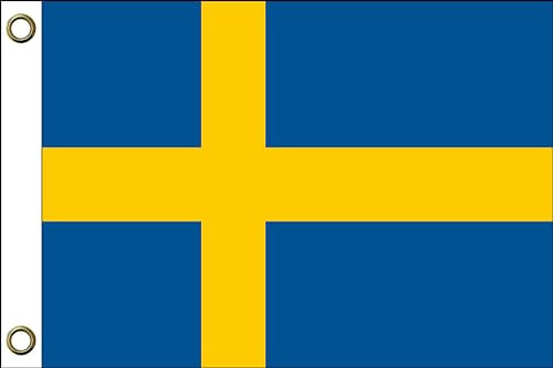 Schweden Flagge Fahne | 150 cm x 90 cm / 90 x 150 cm | Wetterfest & Langlebig | Polyester mit zwei Ösen