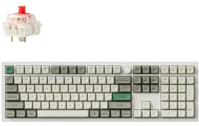 Keychron Q6 Max QMK/VIA Bluetooth Kabellose /2.4 GHz/USB-C Verkabelte Mechanische Tastatur, Programmierbare Knöpfe RGB LED Hot-Swappable Gateron Red Schalter für Mac Windows Linux - Weiß