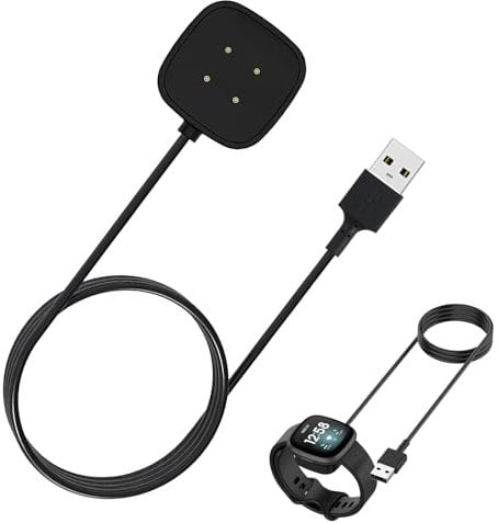 Plimbin USB Charger Compatible with Fitbit Versa 4/Versa 3/Sense 2/Sense Smartwatch, Replacement Charging Cable, 1M