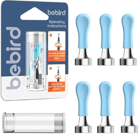 Ear Wax Removal Tool Replacement Tips, 6 pcs for Wet/Dry Earwax Cleaning, Original Ear Cleaner Camera Tips for Bebird Earsight Plus series/30S/R1/X17 Pro/D3 Pro etc