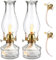 2 Pcs Petroleumlampe Öllampe Laterne Metall Glas Drehfassung Retro-Öllampe Innen Outdoor Spiegelkerosenlampe Innenbereich Winddicht Öllampe Antike Vintage Notlicht Transparentes Kerosinlaterne