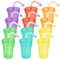 saerryor Cold Cups Tumblers with Lids & Straws,12 Pack Iced Water Drinking Cups, 380ml Color Reusable Plastic Cups Smoothie Cups for Kids Adults