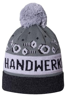 Happy Words Mützen für Herren und Frauen - Mütze Herren mit Bommel | Warm Wintermütze mit Buntem Muster - Strickmütze aus Acrylgewebe - Geschenke für Frauen und Männer