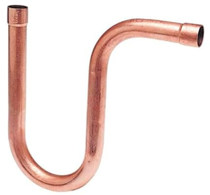 Siphon en cuivre à souder, Piège P en cuivre pour systèmes de climatisation et de réfrigération, raccord femelle - femelle, 1″ 1/2