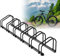 Randaco Soporte para bicicletas para 6 bicicletas, soporte múltiple, soporte para bicicleta, soporte de suelo, montaje en pared, metal, ahorra espacio, soporte de pared, color negro