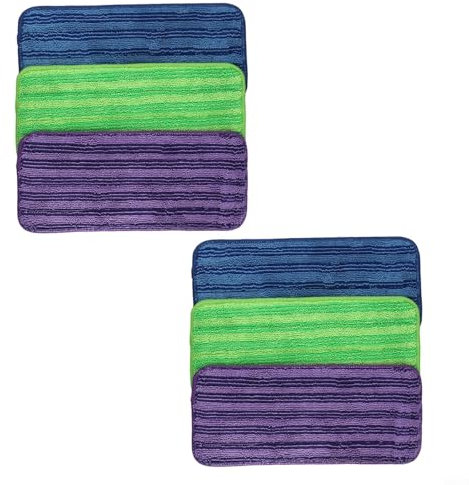 Sileduove Lot de 3/6 serpillères réutilisables en microfibre compatibles avec Swiffer pour WetJet, recharges lavables pour sols en pierre, violet, vert et bleu